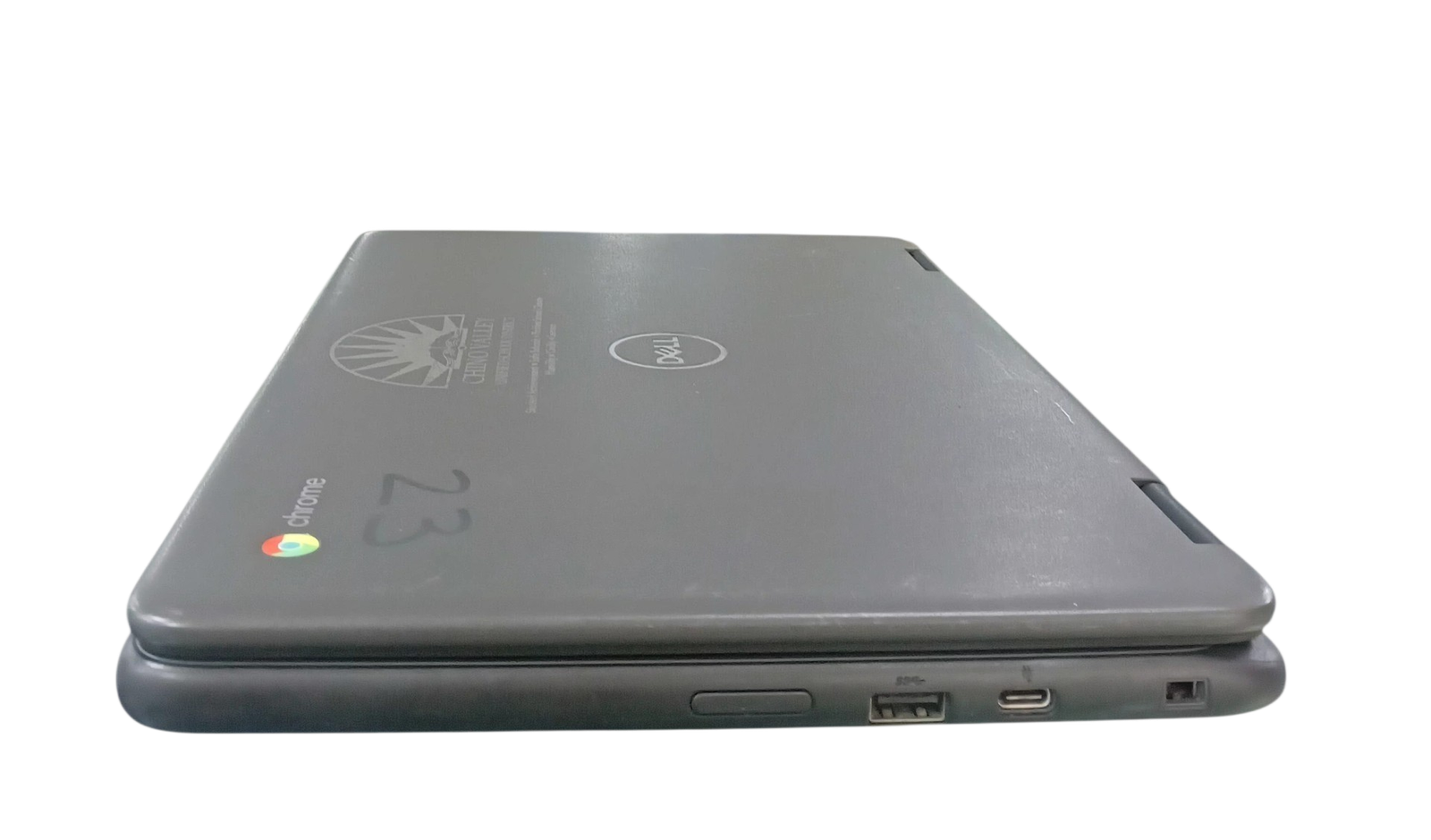 Dell Chromebook 3100 2-in-1 closed laptop side view